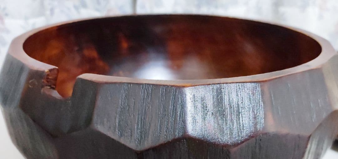 おひつ 天然木くり抜き 漆塗り 亀甲彫 和食器 お櫃 重箱 蓋付 24cm