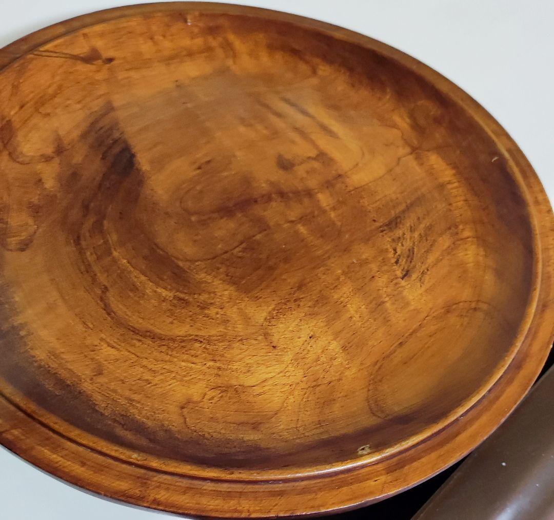 おひつ 天然木くり抜き 漆塗り 亀甲彫 和食器 お櫃 重箱 蓋付 24cm