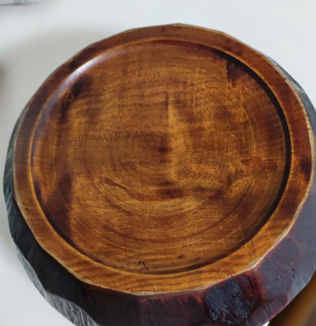 おひつ 天然木くり抜き 漆塗り 亀甲彫 和食器 お櫃 重箱 蓋付 24cm