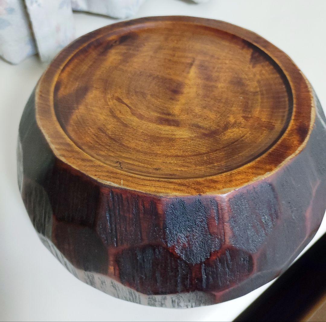 おひつ 天然木くり抜き 漆塗り 亀甲彫 和食器 お櫃 重箱 蓋付 24cm