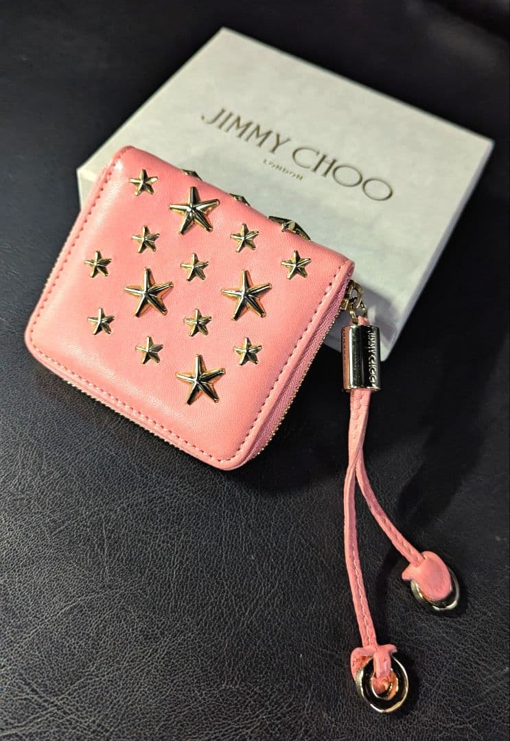 未使用 ジミーチュウ JIMMY CHOO ケース ピンクレザー 小銭入れ