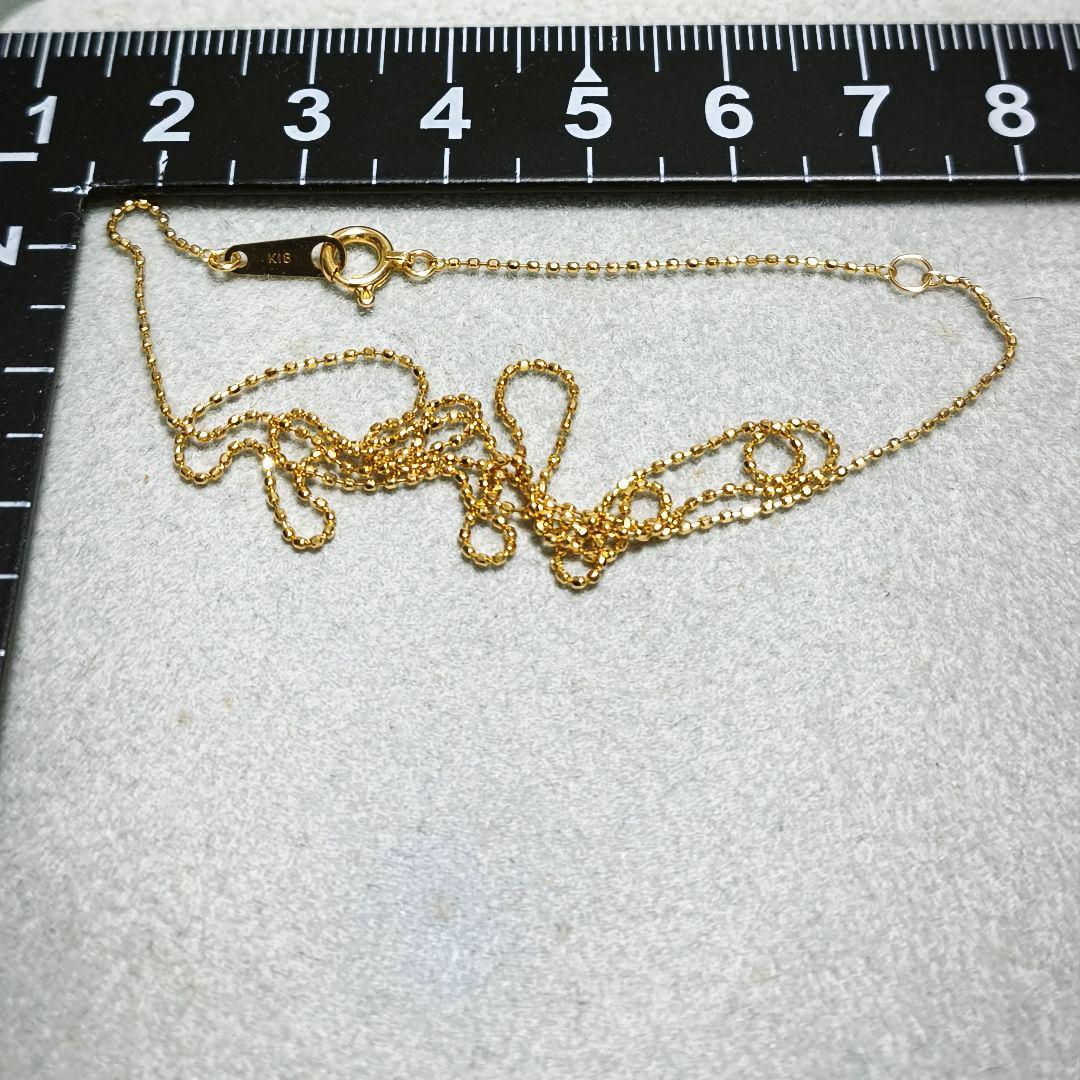 新品　K18 イエローゴールド　カットボール　チェーン　ネックレス　45cm