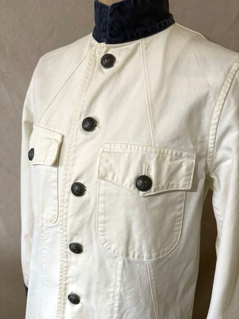 【レア！美品】Ralph Lauren★ホワイトデニム★スタンドカラ－ジャケット