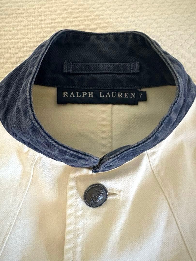 【レア！美品】Ralph Lauren★ホワイトデニム★スタンドカラ－ジャケット