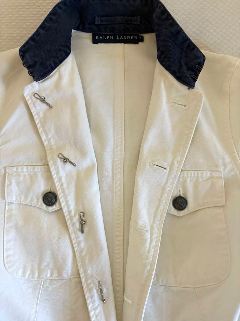 【レア！美品】Ralph Lauren★ホワイトデニム★スタンドカラ－ジャケット