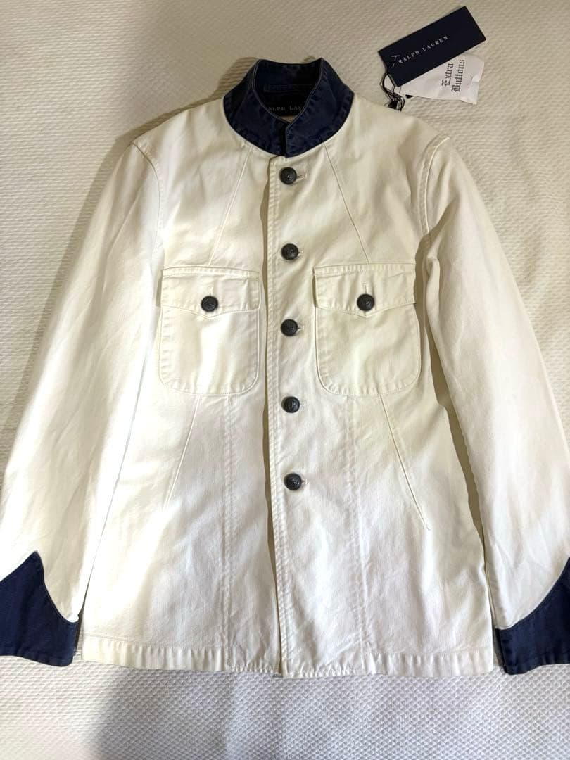 【レア！美品】Ralph Lauren★ホワイトデニム★スタンドカラ－ジャケット