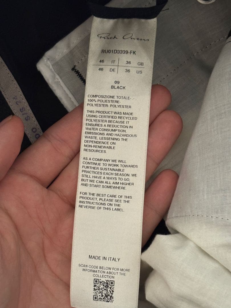 パンツ rick owens cargo bela 46 24ss