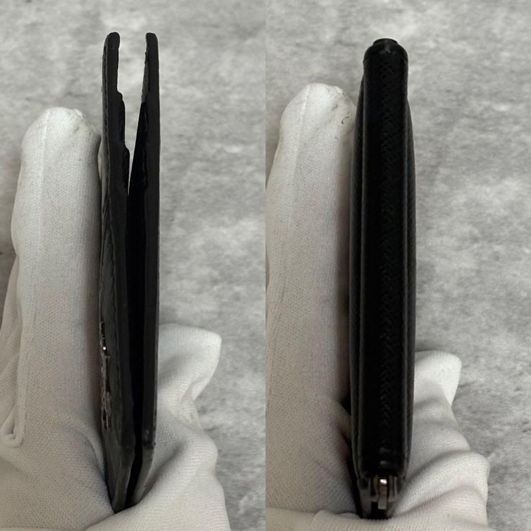 極美品/RFID✨プラダ マネークリップ サフィアーノ メタルロゴ 折り財布