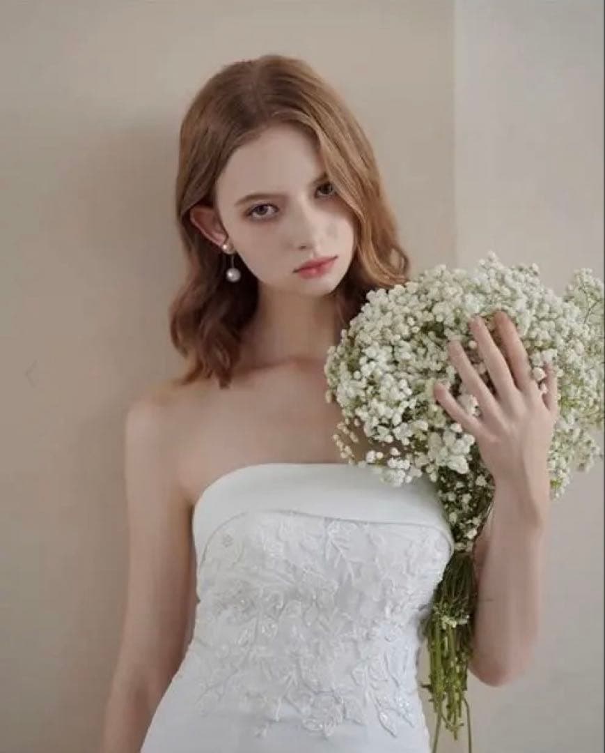 ベアトップ ウェディングドレス 結婚式 マーメイド