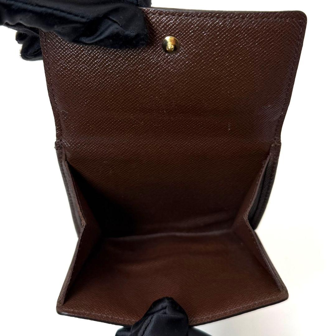 美品 ルイヴィトン ダミエ エベヌ ポルトモネ ビエ カルトクレディ 財布 W