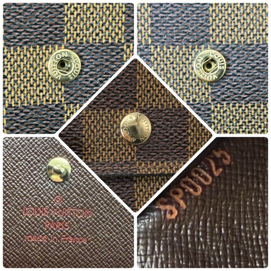 美品 ルイヴィトン ダミエ エベヌ ポルトモネ ビエ カルトクレディ 財布 W