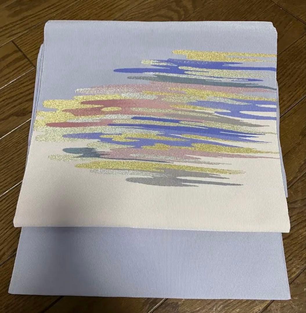 西陣織　小川英作　八寸　名古屋帯　保証書付き