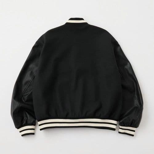 【タグ付き・未使用品L】ドジャース◎ワッペン刺繍◎メルトンスタジャン◎黒