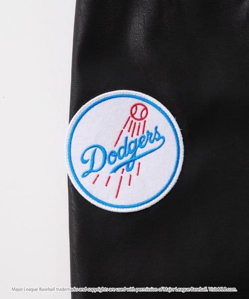 【タグ付き・未使用品L】ドジャース◎ワッペン刺繍◎メルトンスタジャン◎黒