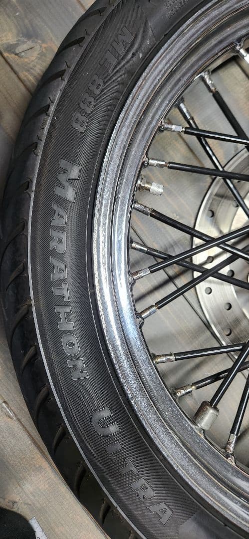 ハーレー　１９インチホイール　バリ山タイヤ付き　#無事故品