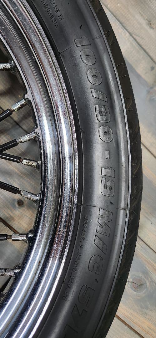 ハーレー　１９インチホイール　バリ山タイヤ付き　#無事故品