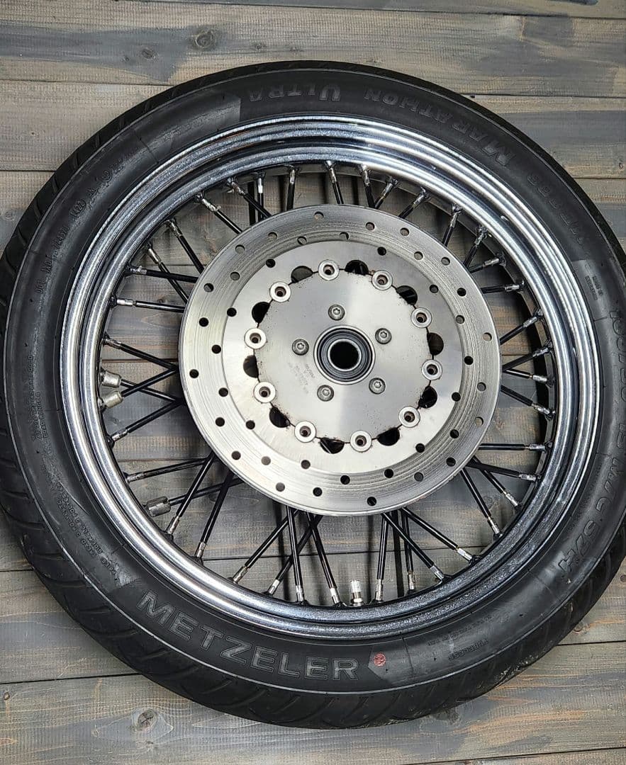 ハーレー　１９インチホイール　バリ山タイヤ付き　#無事故品