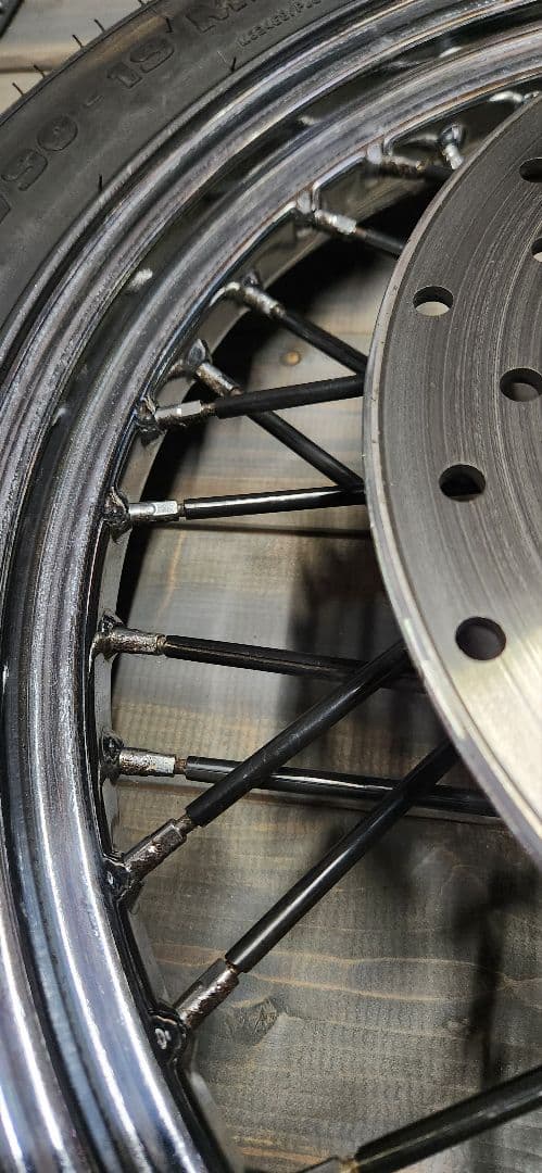 ハーレー　１９インチホイール　バリ山タイヤ付き　#無事故品