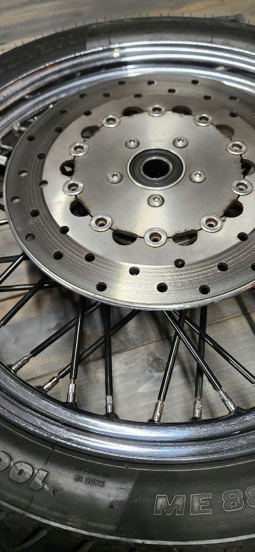 ハーレー　１９インチホイール　バリ山タイヤ付き　#無事故品