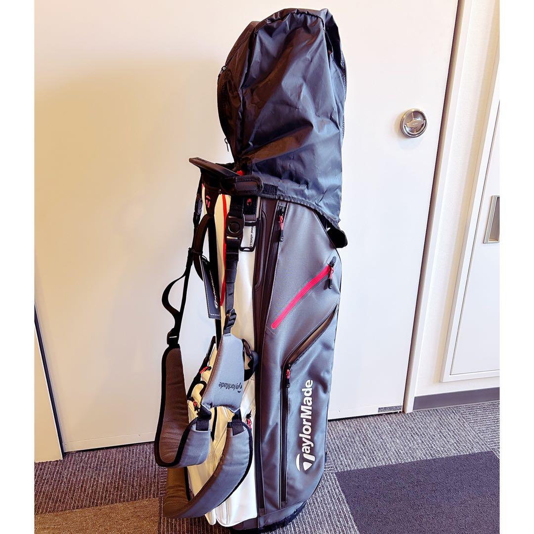 ［新品］TaylorMade キャディバッグ グレー/ホワイト/レッド