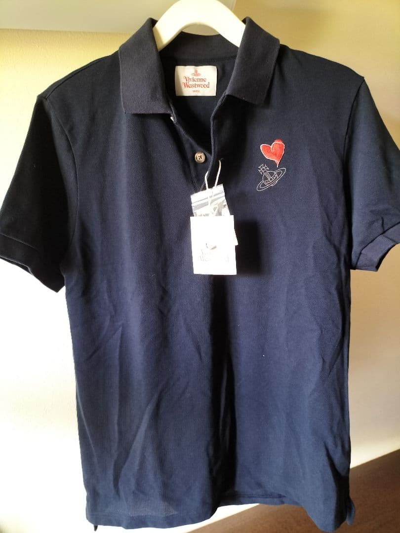 新品メンズVivienne Westwood ネイビー ポロシャツＬサイズ