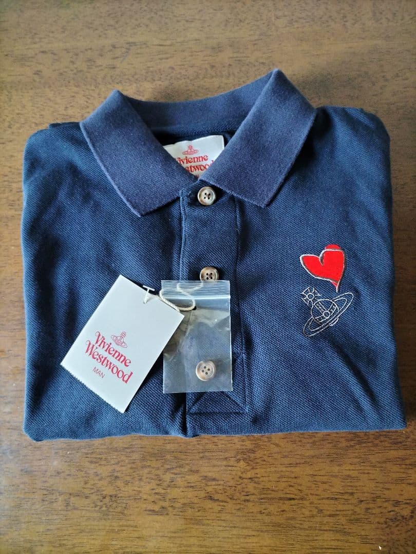 新品メンズVivienne Westwood ネイビー ポロシャツＬサイズ