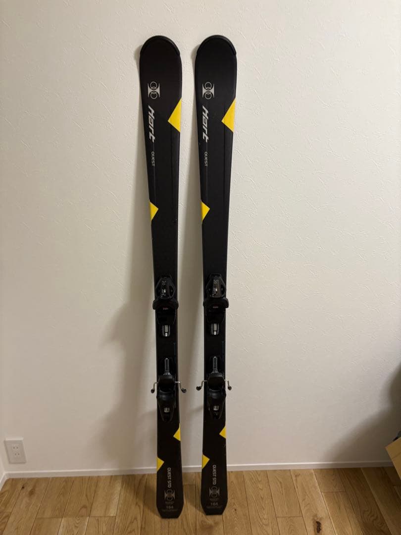 HART QUEST スキー 板 黒/黄色 ポールセット