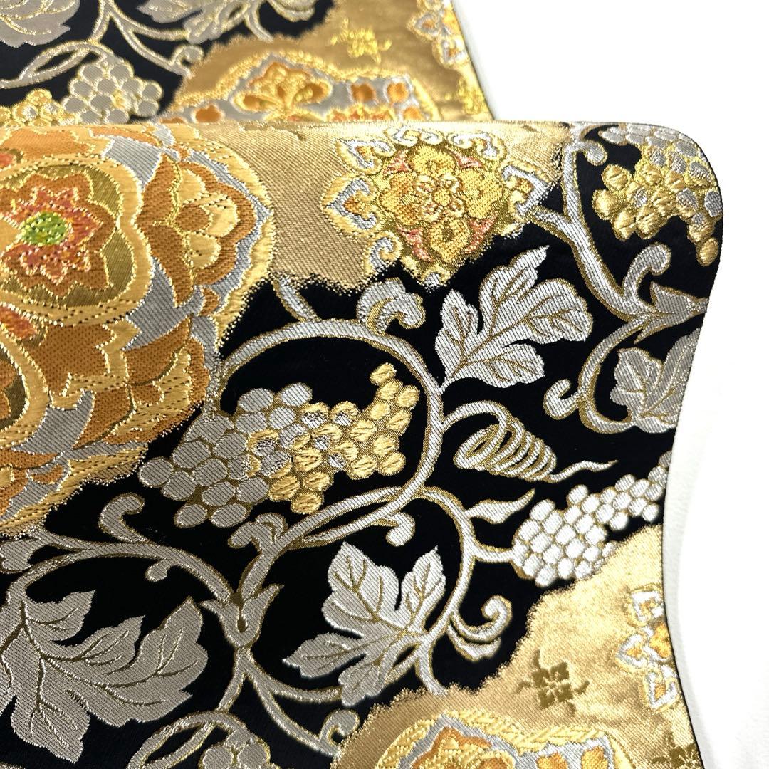 専用帯6128 ●服部織物謹製 高級 正絹 六通 袋帯 華文 花文