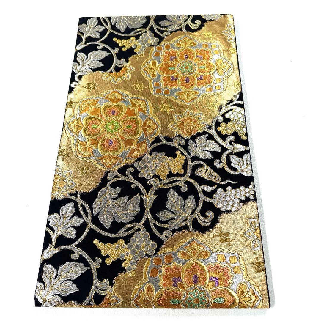 専用帯6128 ●服部織物謹製 高級 正絹 六通 袋帯 華文 花文