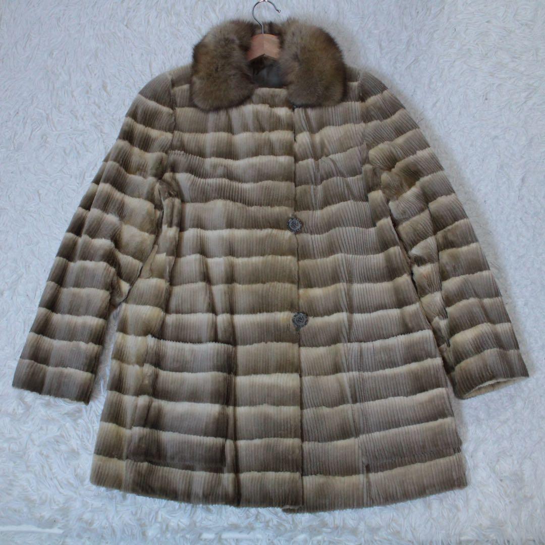 希少  CHIE ロイヤルチエ リバーシブル ファーコート ベージュ