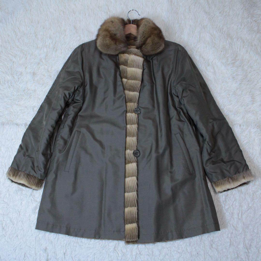 希少  CHIE ロイヤルチエ リバーシブル ファーコート ベージュ