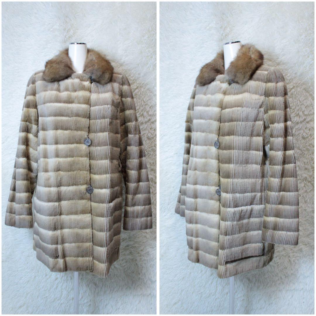 希少  CHIE ロイヤルチエ リバーシブル ファーコート ベージュ