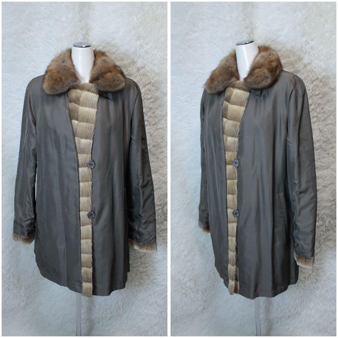 希少  CHIE ロイヤルチエ リバーシブル ファーコート ベージュ