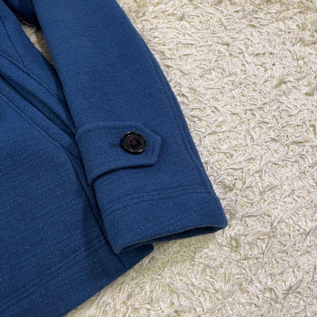 バーバリー　ブラックレーベル　ウール　Pコート　青　ダブル