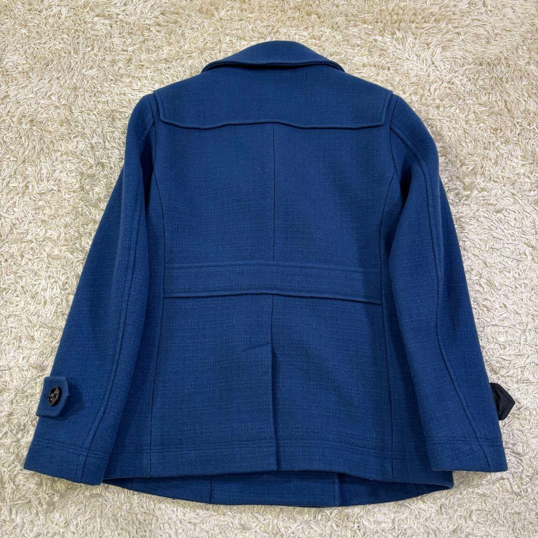 バーバリー　ブラックレーベル　ウール　Pコート　青　ダブル