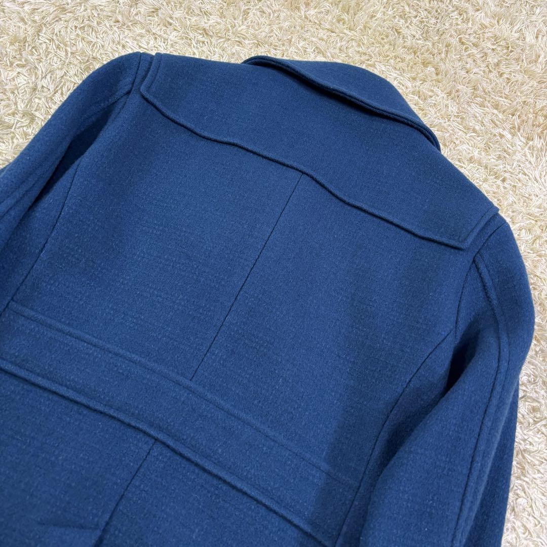 バーバリー　ブラックレーベル　ウール　Pコート　青　ダブル