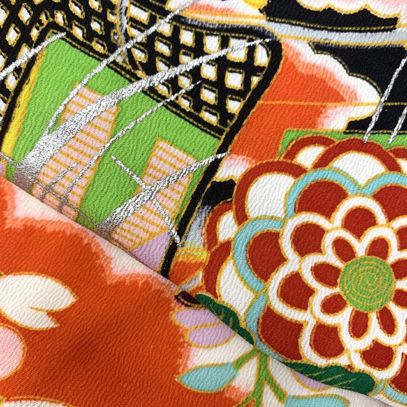 507ax13□お宮参り セミアンティーク 女児 祝い着 着物 七五三にも□美品