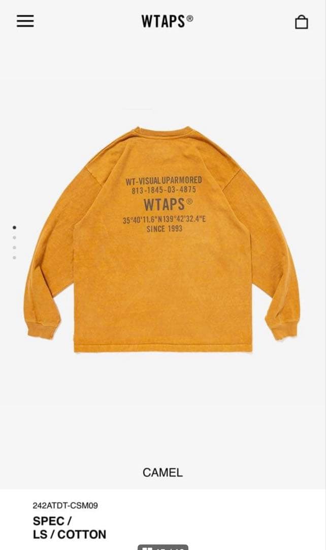 WTAPS 24AW SPEC LS COTTON CAMEL サイズM