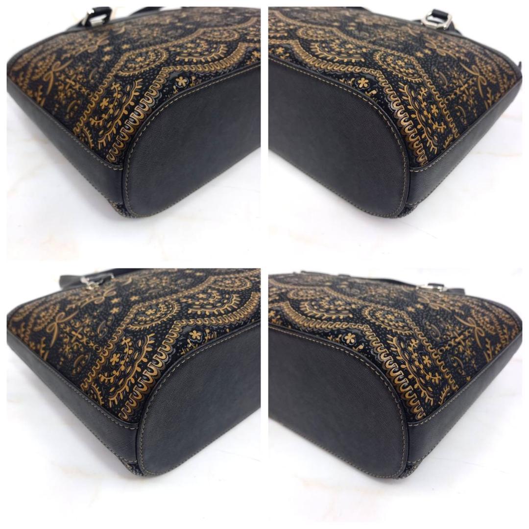 ✨未使用級✨ 印傳屋 プライデン ハンドバッグ トートバッグ 鹿革 漆 黒