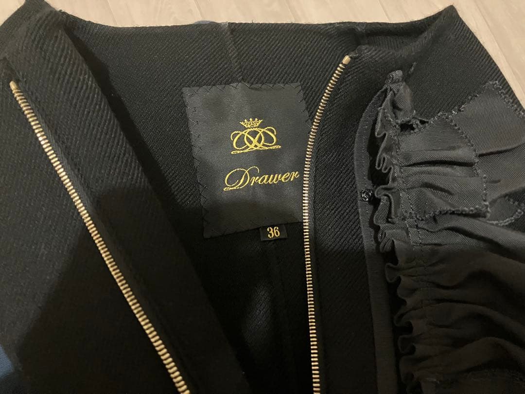 ドゥロワー Drawer ケヌキノーカラーフリルジャケット