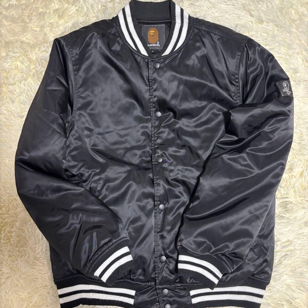 【大人気✨】 Mr.BATHING APE エイプ　スタジャン　ブラック　長袖