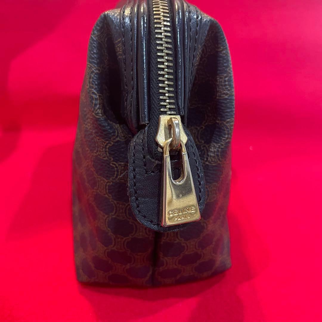 オールド　セリーヌ　ポーチ　セカンドバッグ　黒マカダム　がま口　トリオンフ