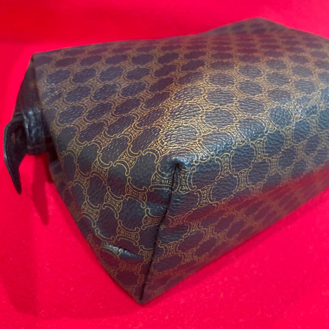 オールド　セリーヌ　ポーチ　セカンドバッグ　黒マカダム　がま口　トリオンフ