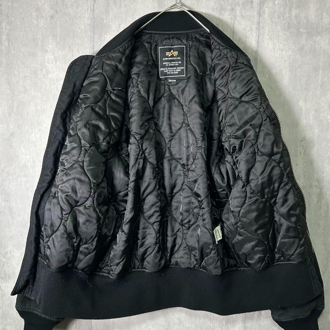 希少 ALPHA ベトジャン MA-1 刺繍 スベニア ベトナム スカジャン 黒