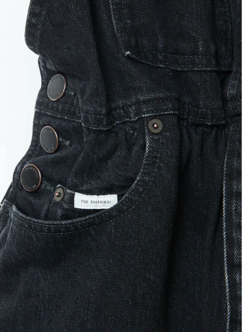 shishikuiダークデニム オーバーオール