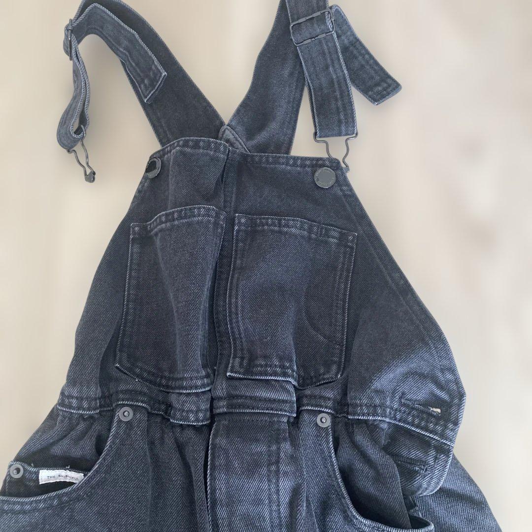 shishikuiダークデニム オーバーオール