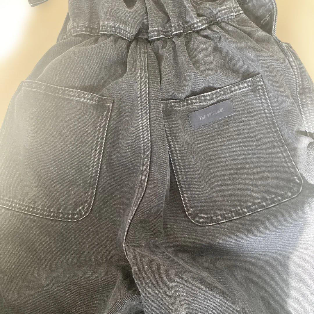 shishikuiダークデニム オーバーオール