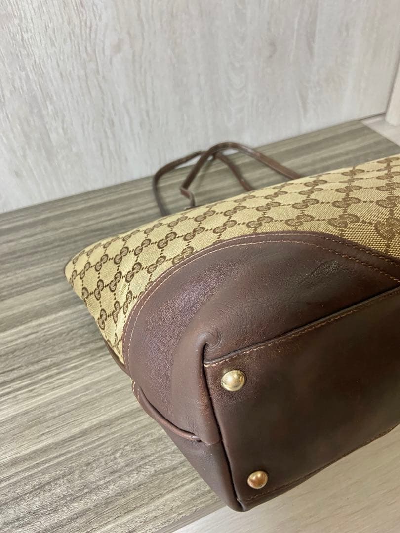 GUCCI トートバッグ GG柄　キャンバス　インターロッキング　シェリー