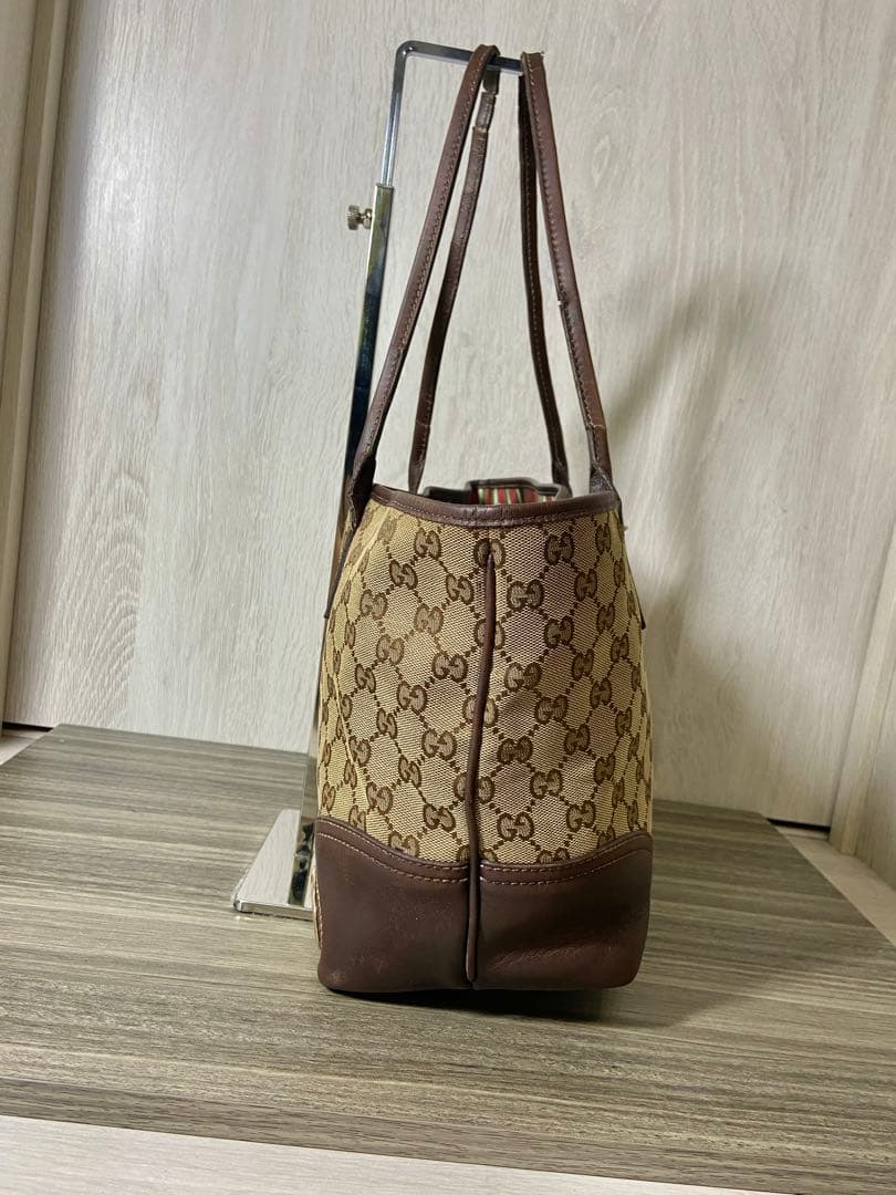 GUCCI トートバッグ GG柄　キャンバス　インターロッキング　シェリー