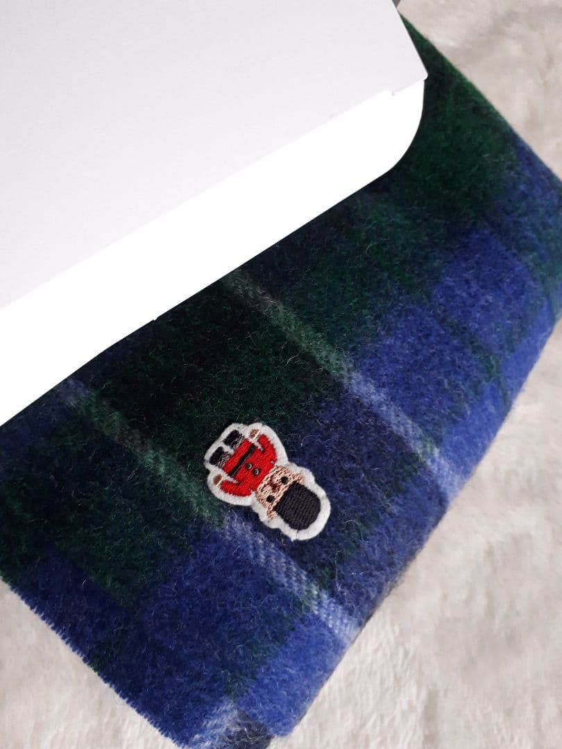 新品　マッキントッシュフィロソフィー　ウール　マフラー　バッキンガムベア　ブルー